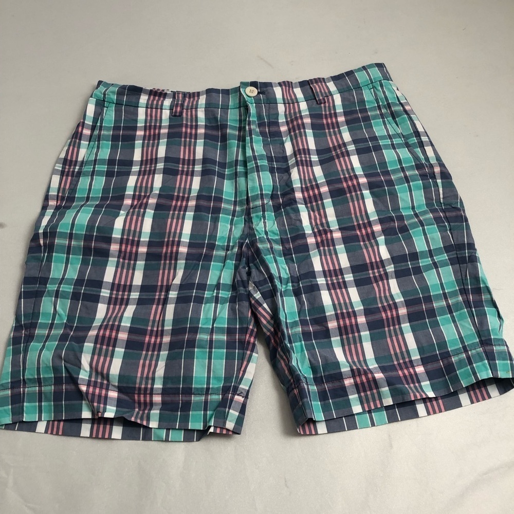 Vineyard Vines multicolor navy green pink white plaid breaker shorts